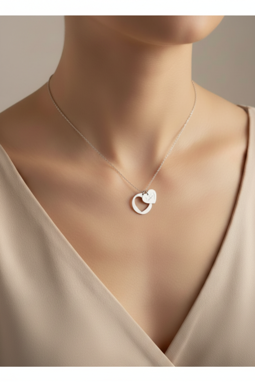 Heart Cutout Necklace (Engraving)