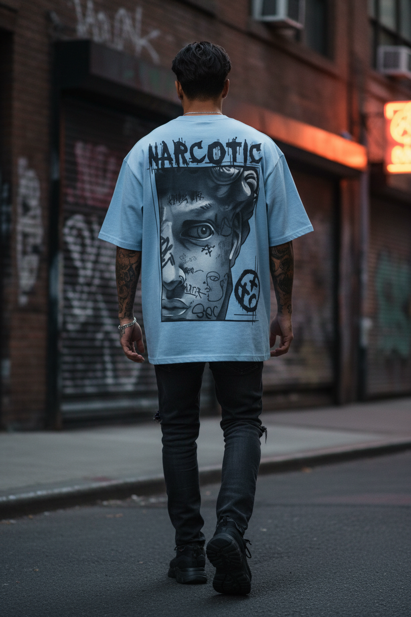"The Rude Face – Dark Art Oversized Tee"
