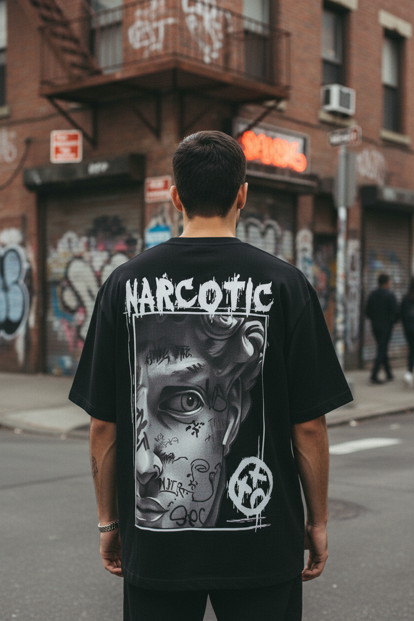 "The Rude Face – Dark Art Oversized Tee"